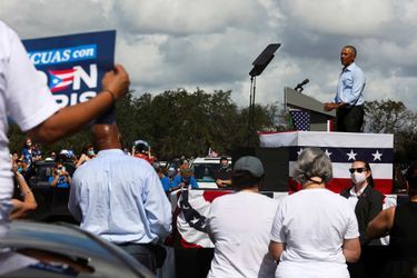 Meeting de Barack Obama à Orlando, en Floride, le 27 octobre 2020.