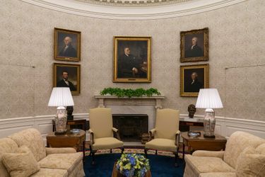 Le Bureau ovale décoré par Joe Biden, le 20 janvier 2021.