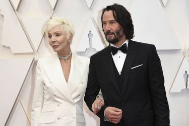 Keanu Reeves et sa mère Patricia aux Oscars à Los Angeles le 9 février 2020 