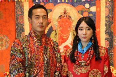 La princesse Eeuphelma Choden Wangchuck et Dasho Thinlay Norbu, le 29 octobre 2020, jour de leur mariage à Thimphu 