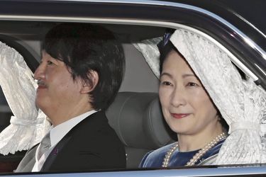 Le prince héritier Fumihito d&#039;Akishino et la princesse Kiko du Japon arrivent au Palais impérial à Tokyo le 23 février 2020