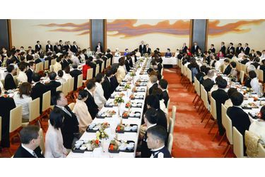 Le déjeuner du 60e anniversaire de l&#039;empereur Naruhito du Japon au Palais impérial à Tokyo le 23 février 2020