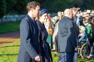 La princesse Eugenie d'York avec son mari Jack Brooksbank, le 25 décembre 2019