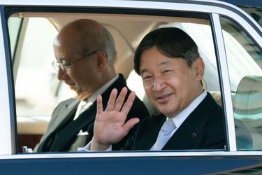 L&#039;empereur Naruhito du Japon arrive au Palais impérial à Tokyo le 23 février 2020