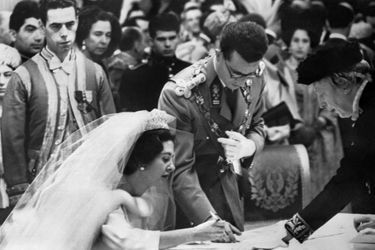 Mariage civil du roi des Belges Baudouin et de Fabiola de Mora y Aragon, à Bruxelles 15 décembre 1960