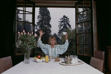 Annie Cordy dans sa propriété &quot;La Roseraie&quot;, à Bièvres, en janvier 1987.