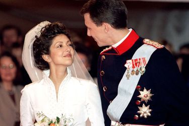 Le prince Joachim de Danemark et Alexandra Manley, le jour de leur mariage à Frederiksborg, le 18 novembre 1995