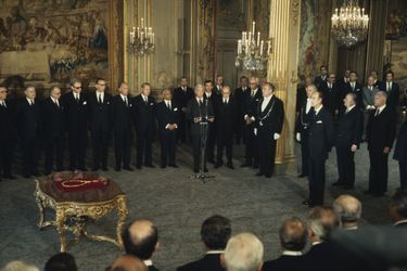 Valéry Giscard d'Estaing le jour de son investiture comme président de la République.