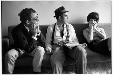 Jean-Luc Godard, Michel Piccoli et Brigitte Bardot sur le tournage du «Mépris».