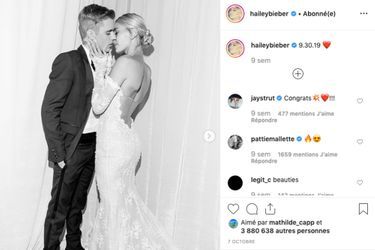 Après s'être uni en catimini à New York en septembre 2018, Justin Bieber et Hailey Baldwin se sont mariés à nouveau le 30 septembre 2019 en Caroline du Sud.