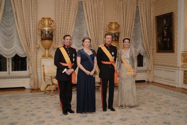 Le grand-duc Henri de Luxembourg avec le prince Guillaume et les princesses Stéphanie et Alexandra à Luxembourg, le 16 janvier 2019