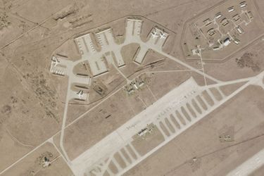 La base aérienne de Mykolaïv (sud), le 21 février 2022, avant les bombardements.