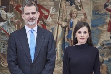 La reine Letizia et le roi Felipe VI d&#039;Espagne à Madrid, le 17 février 2020