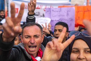 Manifestation à Tunis, le 14 janvier 2020.