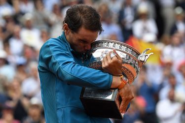 Rafael Nadal lors de son triomphe à Roland-Garros en 2018.