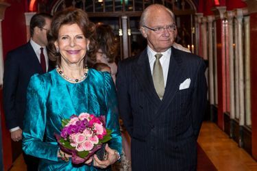 La reine Silvia et le roi Carl XVI Gustaf à Stockholm, le 13 février 2020