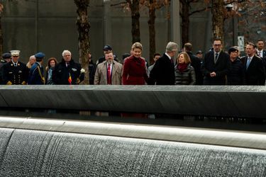 La reine Mathilde et le roi des Belges Philippe sur le site de Ground Zero à New York, le 11 février 2020