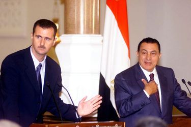 Bachar el-Assad et Hosni Moubarak en octobre 2000.