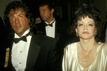 Sylvester et Jackie Stallone lors d'une soirée honorant l'acteur à Washington en 1988