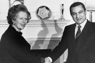 Margaret Thatcher et Hosni Moubarak en mars 1985.