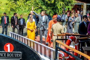 La reine Maxima et le roi Willem-Alexander des Pays-Bas dans l'Etat du Kerala, le 18 octobre 2019