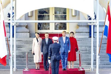 La reine Maxima et le roi Willem-Alexander des Pays-Bas avec le président polonais Andrzej Duda et sa femme Agatha à La Haye, le 29 octobre 2019