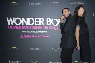 Olivier Rousteing et Anissa Bonnefont à la projection du documentaire «Wonder Boy - Né Sous X» à l'Assemblée Nationale à Paris le 27 novembre 2019