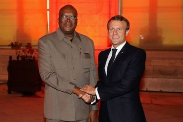 Emmanuel Macron avec Roch Marc Christian Kaboré, Président du Burkina Faso. 