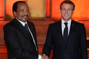 Emmanuel Macron et Paul Biya, président de la République du Cameroun.
