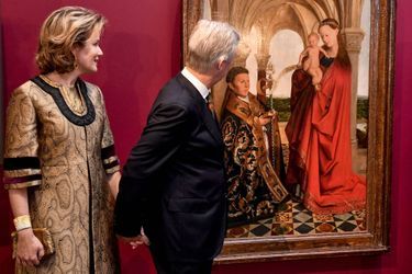 La reine Mathilde et le roi des Belges Philippe au musée des Beaux-Arts de Gand, le 30 janvier 2020
