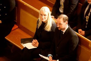 La princesse Mette-Marit et le prince Haakon de Norvège à Oslo, le 1er mars 2022