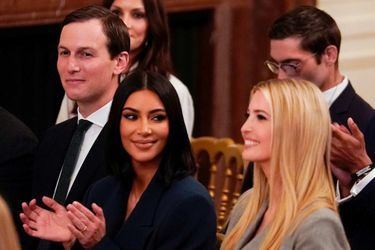 Jared Kushner, Kim Kardashian et Ivanka Trump à la Maison-Blanche, le 13 juin 2019.
