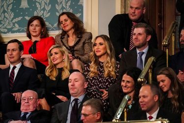 Jared Kushner, Ivanka Trump, Lara et Eric Trump lors du discours sur l'état de l'Union, le 6 février 2019.