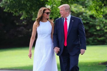 Melania et Donald Trump quittent la Maison-Blanche, le 18 juin 2019.