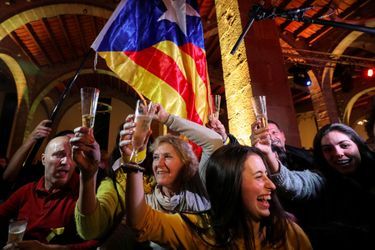 La joie des indépendantistes catalans.  
