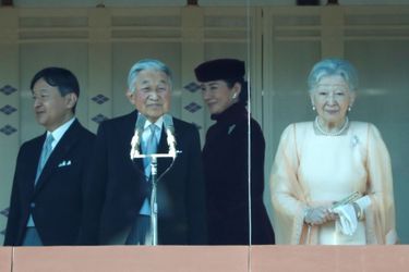 L&#039;empereur Akihito et l&#039;impératrice Michiko du Japon avec le prince Naruhito et la princesse Masako à Tokyo, le 23 décembre 2017