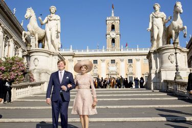 La reine Maxima des Pays-Bas avec le roi Willem-Alexander à Rome, le 20 juin 2017