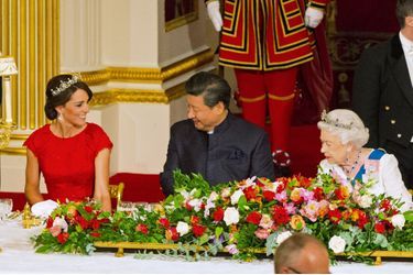 La duchesse de Cambridge, née Kate Middleton, lors du banquet en l’honneur du président chinois Xi Jinping, le 20 octobre 2015