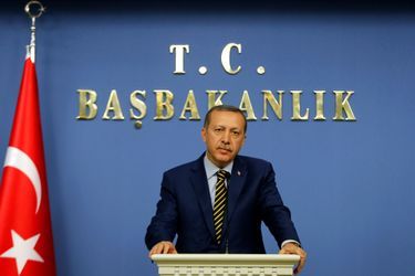 Recep Tayyip Erdoğan mercredi, pendant une conférence de presse à Ankara. 