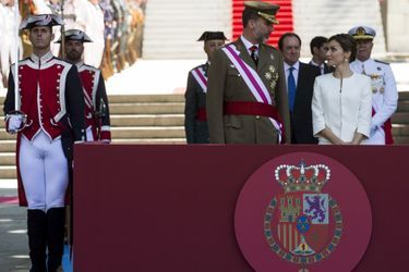 La reine Letizia d&#039;Espagne avec le roi Felipe VI le jour de leur 11e anniversaire de mariage, le 6 juin 2015