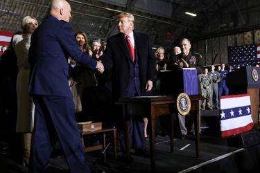 Donald Trump sur la base militaire Andrews, le 20 décembre 2019.