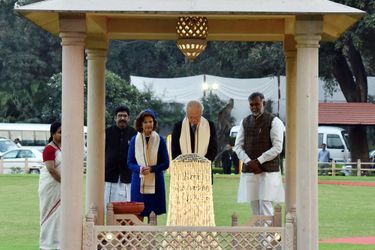 La reine Silvia et le roi Carl XVI Gustaf de Suède à New Delhi, le 2 décembre 2019