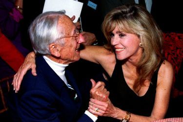Jane Fonda avec Jacques Cousteau en 1993