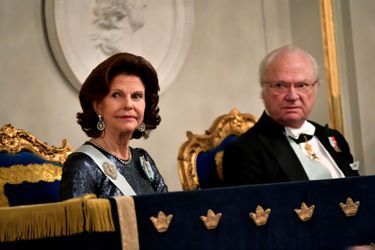 La reine Silvia et le roi Carl XVI Gustaf de Suède à Stockholm, le 20 décembre 2017