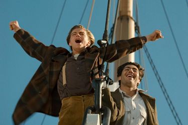 Leonardo DiCaprio et Danny Nucci sur le tournage de «Titanic»