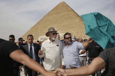 Morgan Freeman en Egypte en octobre, pour le tournage de "The Story of God".