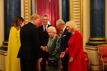 Donald et Melania Trump avec la reine Elizabeth II à Buckingham Palace, le 3 décembre 2019.