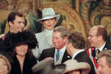 La prince Felipe d&#039;Espagne, le prince Charles d&#039;Angleterre et le prince Albert de Monaco, à Bruxelles le 4 décembre 1999