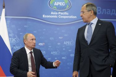 Vladimir Poutine et Sergueï Lavrov.