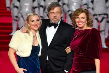 Chelsea Hamill, Marl Hamill et Marilou York à l'avant-première de "Star Wars : les derniers Jedi", le 12 décembre 2017 à Londres.